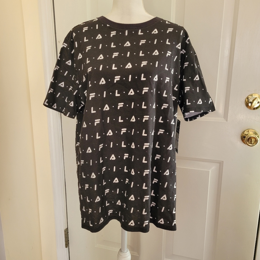 NWT FILA All Over Logo Tee Shirt Size XL